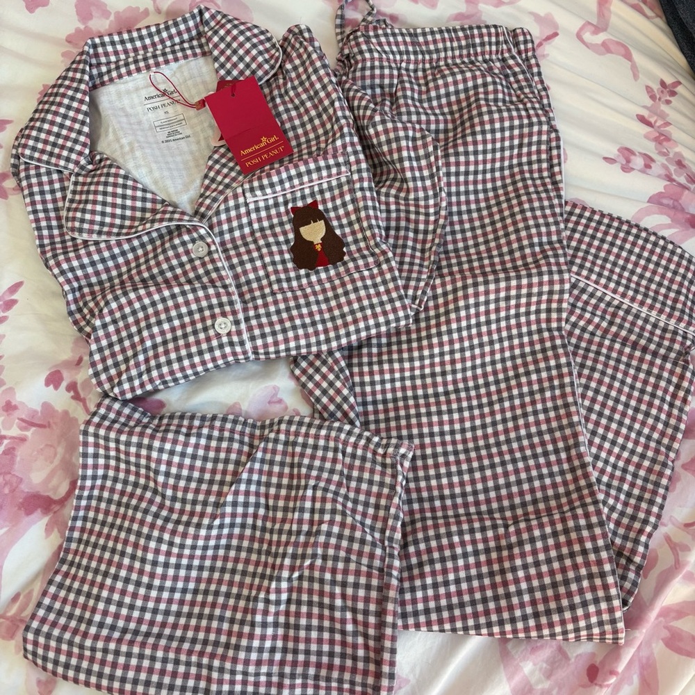NWT Posh Peanut American Girl Samantha flannel pajamas with dust bag
